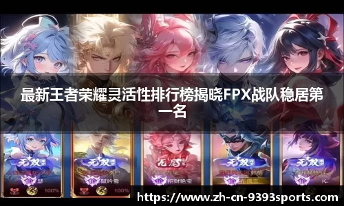 最新王者荣耀灵活性排行榜揭晓FPX战队稳居第一名